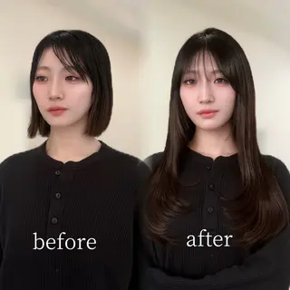 ロング カラー HINA🎀韓国ヘア エクステ/小顔カットのヘアスタイル