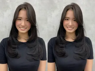 ロング カラー レイヤー/艶カラー /韓国ヘア/高松のヘアスタイル