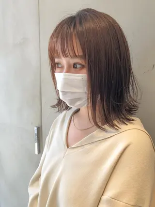 セミロング カラー 圧倒的透明感カラー nana🦕のヘアスタイル