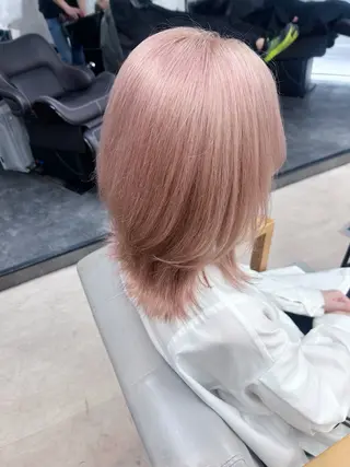 セミロング カラー 💕ブリーチ/ヘアメ 🎀YUUKAのヘアスタイル