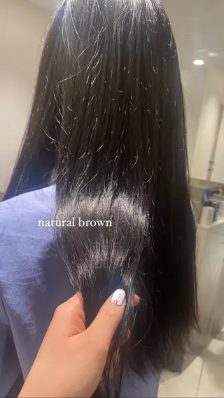 ロング カラー ミオ💎透ける暗髪/ ブリーチなしWカラーのヘアスタイル