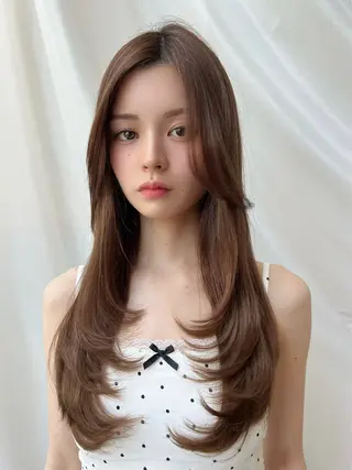 セミロング カラー 望月威吹/表参道/レ イヤー/似合わせのヘアスタイル