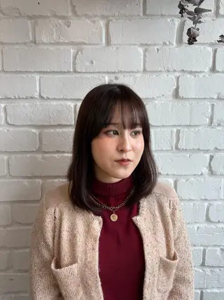 ミディアム カラー 髪質改善トリートメン ト/縮毛矯正/ゆうなのヘアスタイル