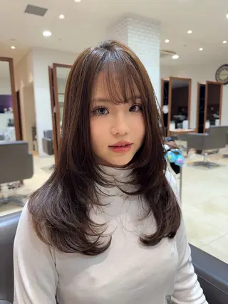 セミロング Maison髪質改善 レイヤー/三宮のヘアスタイル