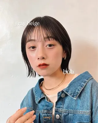 ショート カラー ヘアアレンジ 🌱ボブ/レイヤー/ ベージュ/あやみ✨のヘアスタイル
