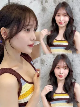 ロング 新宿/小顔レイヤー/ 顔まわり/西慶太朗のヘアスタイル