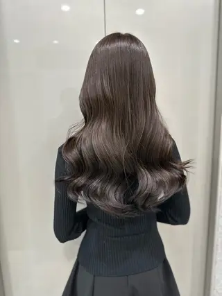 ロング カラー ブリーチなし透明感 ×縮毛矯正🤍ユウのヘアスタイル