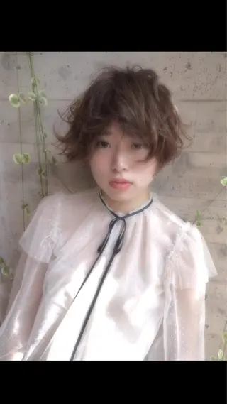 ショート カラー パーマ カラー特化サロン大阪 ルービック江坂/新城のヘアスタイル