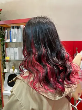セミロング ゆぴ☾‪/推しカラー /ハイトーンのヘアスタイル