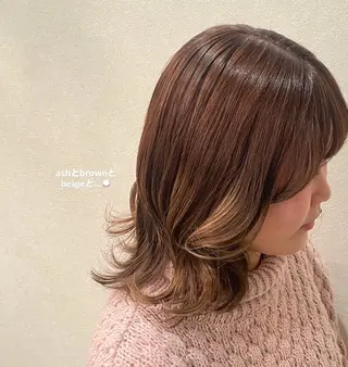 ミディアム 南場 智美のヘアスタイル