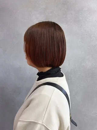 ショート 伶風/ボブ/ ヘーゼルベージュのヘアスタイル