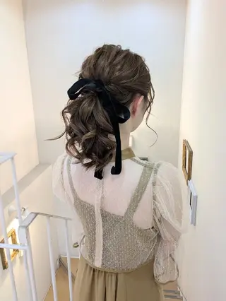 ミディアム ヘアアレンジ bright所属・miku ヘアセット/着付けのヘアスタイル