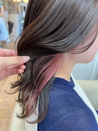 セミロング カラー a keikaのヘアスタイル