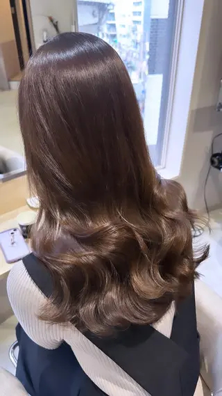 セミロング カラー 韓国ヘア🖤 YURINAのヘアスタイル