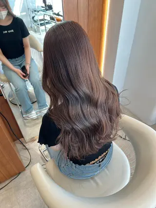 セミロング カラー 韓国レイヤー🇰🇷 韓国研修◎渋谷カイトのヘアスタイル