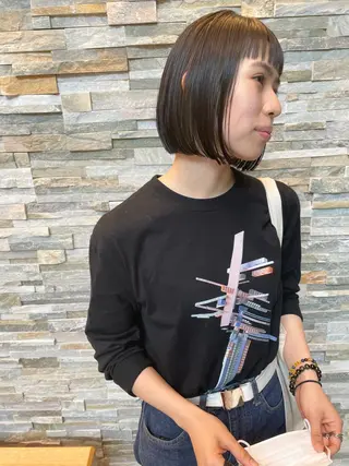 ミディアム カラー パーマ ヘアアレンジ メンズ キッズ ネイル マツエク・マツパ tatsumi/ボブ ウルフ/レイヤーのヘアスタイル