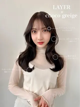 セミロング レイヤー/顔周り 田山　穂波のヘアスタイル