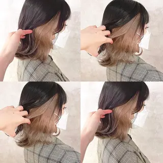 ミディアム カラー 渋谷:インナーカラー ／🍒エリカ🍒のヘアスタイル