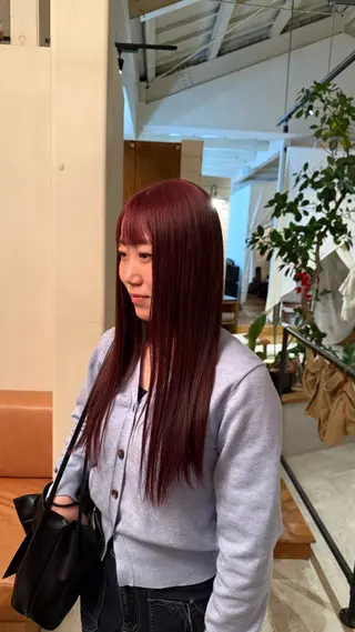 ロング カラー レイヤーカット/暖色 /ボブ/髪質改善/翠のヘアスタイル