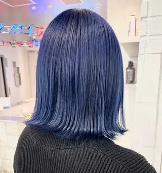 セミロング カラー 似合わせハイトーン 👾はちすのヘアスタイル