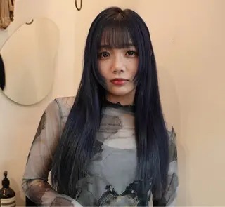 ロング カラー miu🪅ダブル カラー/縮毛矯正のヘアスタイル