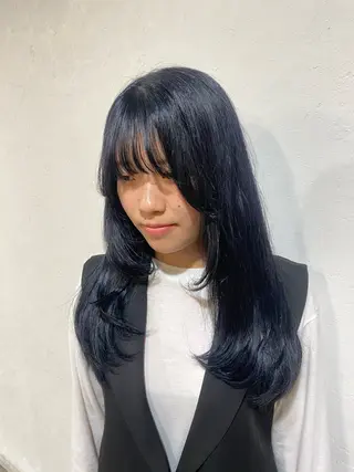 ロング 髪質改善× 韓国風レイヤーのヘアスタイル
