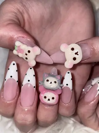 ネイル NES NAIL所属・さゆり￤推しキャラ ￤ロングネイル🩷のネイルデザイン