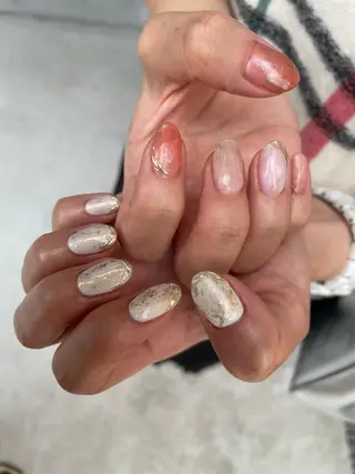 ロング カラー ヘアアレンジ キッズ ネイル マツエク・マツパ 福田 加奈のネイルデザイン