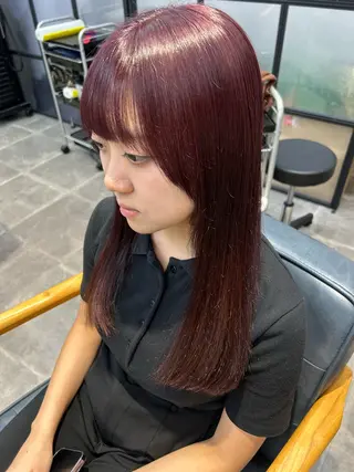 セミロング カラー 韓国×髪質改善カラー 💎hinaのヘアスタイル