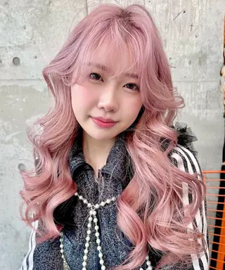 セミロング カラー パーマ ヘアアレンジ メンズ キッズ ✨艶ハイトーン/ 💗モモ໒꒱のヘアスタイル