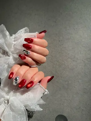 ネイル I-nailロング /ワンホン/キラキラのネイルデザイン