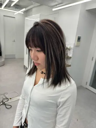 ロング カラー 顔まわりの神様✨ 透明感カラー藤嶋秀幸のヘアスタイル