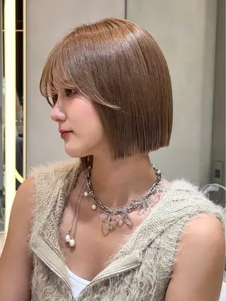 ミディアム Lond re Maison所属・骨格補正ボブ/艶 カラー🌸さくら🌸のヘアスタイル