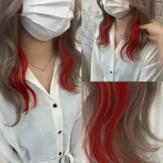 セミロング エクステ＆艶カラー 🎀YURINA🎀のヘアスタイル