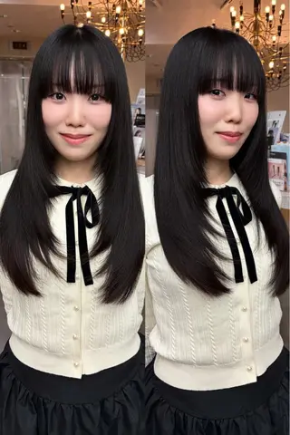 ロング カラー 藤原快斗/レイヤー /ウルフ/ハイトーンのヘアスタイル