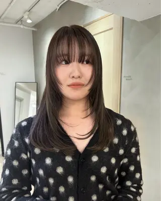 ロング カラー レイヤーカット/栄/ 顔周り/キトウモエノのヘアスタイル
