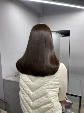 セミロング カラー 愛莉/ラベンダー/ ベージュ/ブラウンのヘアスタイル