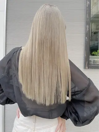 ロング カラー mimiiy梅田 中崎町ハイトーンのヘアスタイル