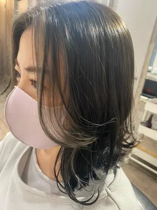 ミディアム カラー Re:MAKE所属・ジャニヲタ美容師 推しカラー中平海帆のヘアスタイル