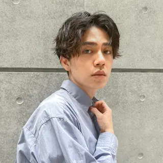 ショート パーマ メンズ メンズカット曲がる 縮毛矯正佐々木タクマのヘアスタイル