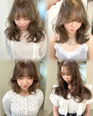 ロング カラー mizuki/ピンク ベージュ.レイヤーのヘアスタイル