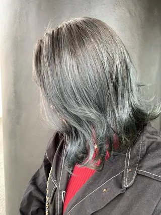 ミディアム カラー ヘアアレンジ LANDSグループ ヘア&アイサロンのヘアスタイル