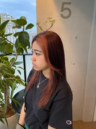 セミロング 抜け感ハイトーン/ ボブ/Ririnaのヘアスタイル