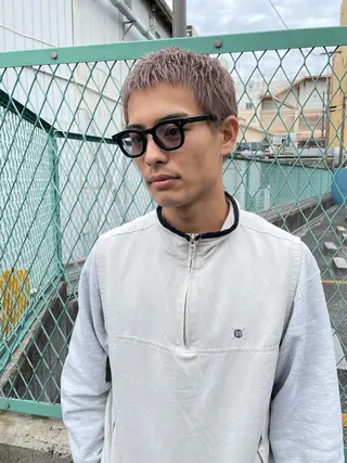 カラー メンズ スパイキーパーマ 柏NO1 藤本葉のヘアスタイル