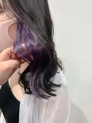 セミロング カラー blanc hair 西中島MASARUのヘアスタイル