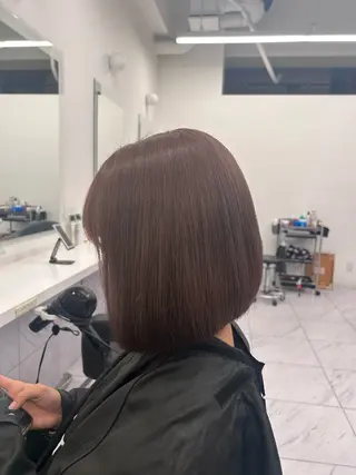 ミディアム カラー パーマ ヘアアレンジ メンズ キッズ ブリーチなしカラー/ ブラウン/レイヤーのヘアスタイル