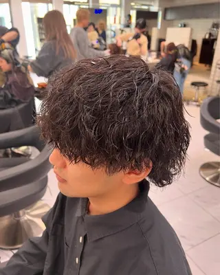 ショート カラー パーマ ヘアアレンジ メンズ 💎韓国/ レイヤー カット/ 暖色🫧のヘアスタイル