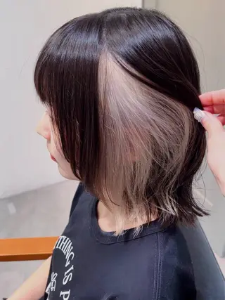 ミディアム カラー Ellen by artina 新宿店所属・🪼AI/オリーブ ベージュ🪼のヘアスタイル