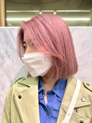 ショート カラー ハイトーン&髪質改善 ＆韓国エクステ🤎のヘアスタイル