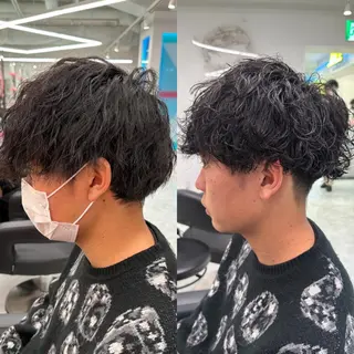 ショート カラー パーマ メンズ 【メンズサロン】 BLUCK 横浜のヘアスタイル